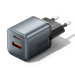 Vention Зарядний пристрій VENTION 2-Port USB (C + A) GaN Charger (30W/18W) EU-Plug Gray (FEWH0-EU)