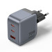Vention Зарядний пристрій VENTION 3-Port USB (C+C+A) GaN Charger (70W/70W/22.5W) EU-Plug Gray (FEXH0-EU)