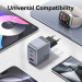 Vention Зарядний пристрій VENTION 3-Port USB (C+C+A) GaN Charger (70W/70W/22.5W) EU-Plug Gray (FEXH0-EU)