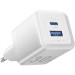 Vention Зарядний пристрій VENTION 2-Port USB (C + A) GaN Charger (30W/30W) with USB-C to USB-C Cable (1M) EU-Plug White (TZ-FEQW0-EU-01)