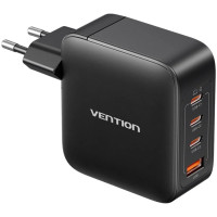 Зарядний пристрій VENTION 4-Port USB (C + C + C + A) GaN Charger (100W/100W/30W/30W) Gray with USB-C to USB-C Cable (1M) B (TZ-FETH0-EU)