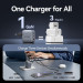 Vention Зарядний пристрій VENTION 3-Port USB (C+C+A) GaN Charger (70W/70W/22.5W) Gray with USB-C to USB-C Cable (1M) Black EU-Plug (TZ-FEXH0-EU)
