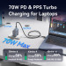 Vention Зарядний пристрій VENTION 3-Port USB (C+C+A) GaN Charger (70W/70W/22.5W) Gray with USB-C to USB-C Cable (1M) Black EU-Plug (TZ-FEXH0-EU)