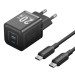 Vention Зарядний пристрій VENTION 1-Port USB-C GaN Charger (20W) EU-Plug Black (FEPB0-EU)