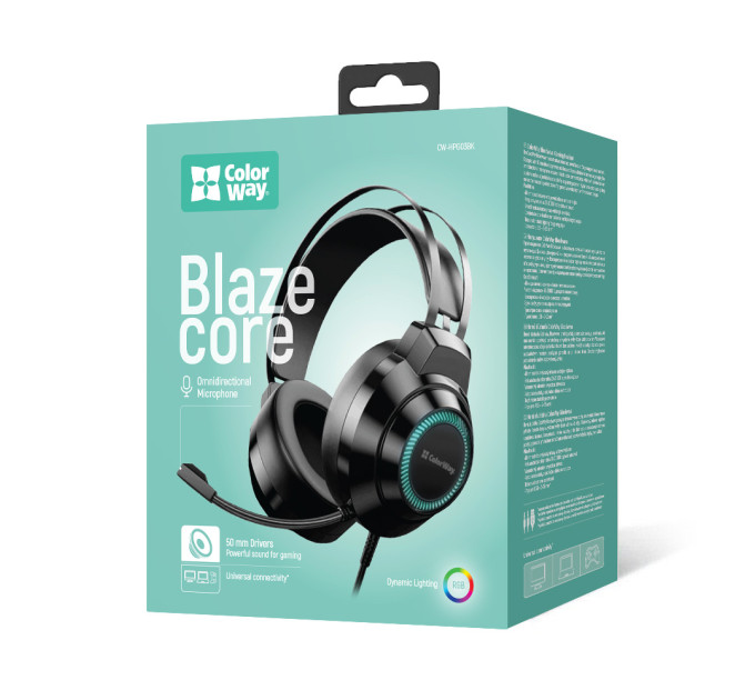 ColorWay Гарнітура СolorWay BlazeCore RGB Black (CW-HPG03BK)