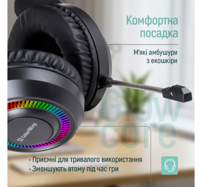 ColorWay Гарнітура СolorWay GlowCore RGB Black (CW-HPG02BK)