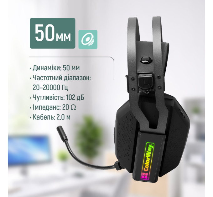 ColorWay Гарнітура СolorWay Hyperblast RGB Black (CW-HPG05BK)