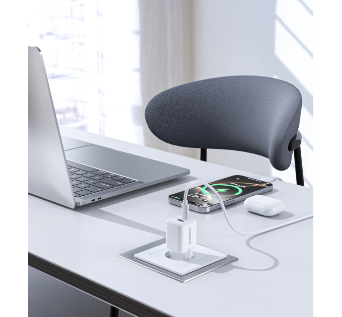 Choetech Мережевий зарядний пристрій Choetech (USB-C+USB-A) White (PD5012-EU-WH)