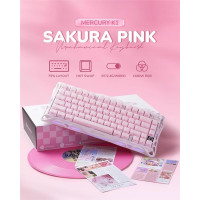 Клавіатура механічна GravaStar Mercury K1 80keys, GravaStar x Kailh Cheery Pink, EN, BT/WL/USB, Sakura Pink
