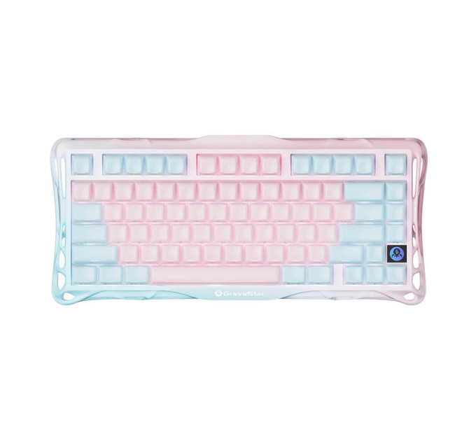 GravaStar Клавіатура механічна GravaStar Mercury K1 Lite 80keys, GravaStar x BSUN Grey, BT/WL/USB, Lumen Rose