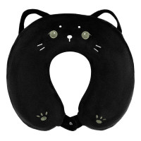 Подушка для шиї ARDESTO Travel Black Cat 30х30см, поліуретанова піна, чорний
