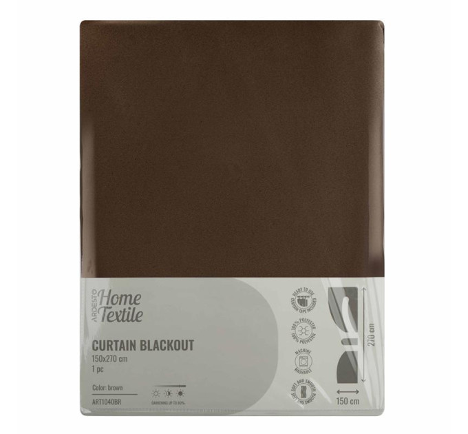 ARDESTO Textiles Штора ARDESTO 150х270см, блекаут, 100% поліестер, коричневий