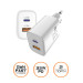 Sigma mobile Мережевий зарядний пристрій Sigma mobile X-power 33W GaN, PD, QC (1xUSB-C + 1xUSB-A) White (PS33-01)