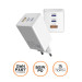 Sigma mobile Мережевий зарядний пристрій Sigma mobile X-power 65W GaN, PD, QC (2xUSB-C + 1xUSB-A) White (PS65-01)