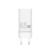 Sigma mobile Мережевий зарядний пристрій Sigma mobile X-power 65W GaN, PD, QC (2xUSB-C + 1xUSB-A) White (PS65-01)