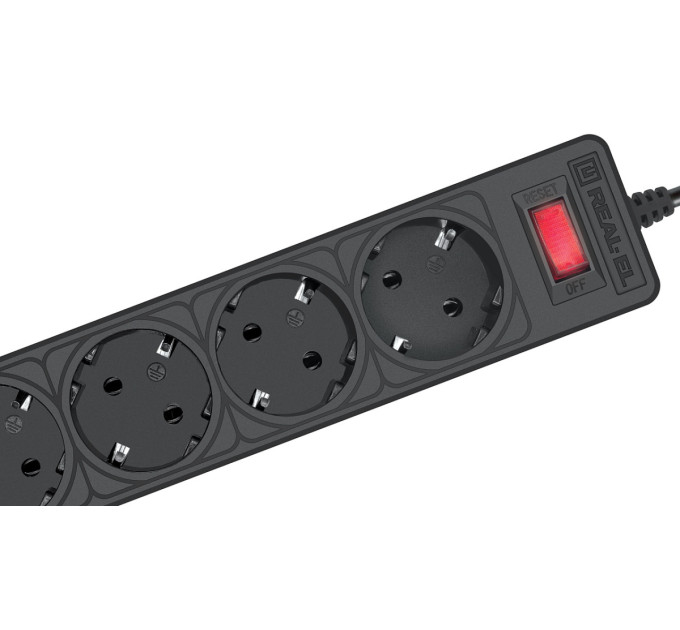 REAL-EL Фільтр живлення REAL-EL RS-Protect 505 1.8 м Black (EL122300044)