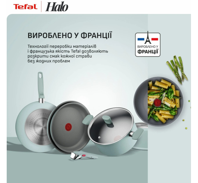 Tefal Kitchenware Сковорода млинцева Tefal Halo EUCALYPTUS, 25см, алюміній, бакеліт, сірий