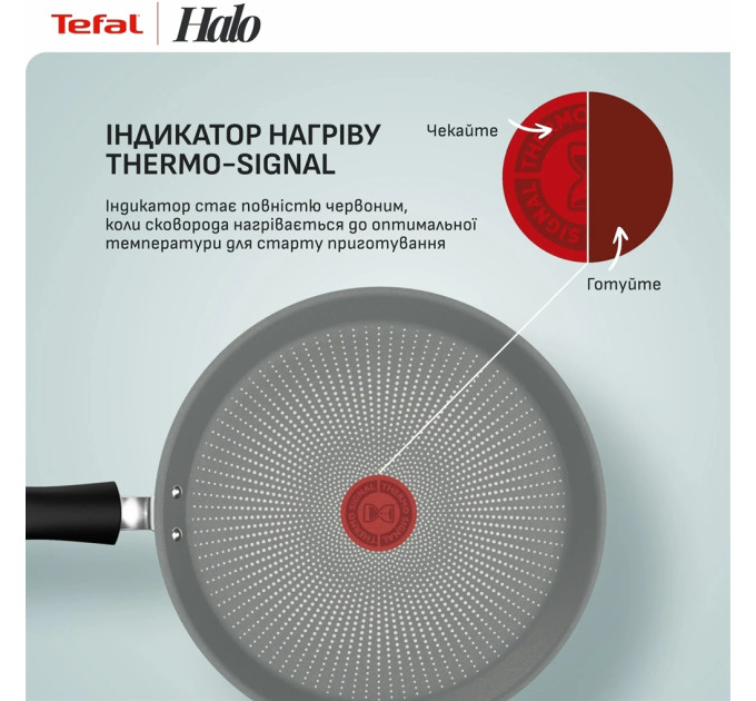 Tefal Kitchenware Сковорода млинцева Tefal Halo EUCALYPTUS, 25см, алюміній, бакеліт, сірий