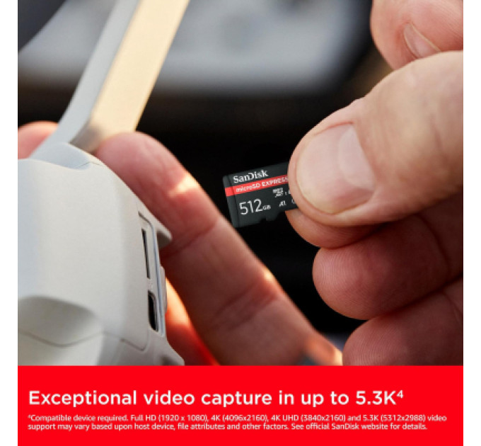 SanDisk Карта пам'яті SanDisk 512GB microSDXC class 10 UHS-I U3 A1 Express (SDSQXFN-512G-GN4NN)