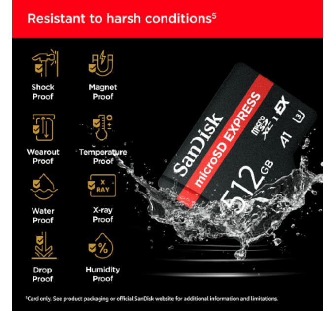SanDisk Карта пам'яті SanDisk 512GB microSDXC class 10 UHS-I U3 A1 Express (SDSQXFN-512G-GN4NN)