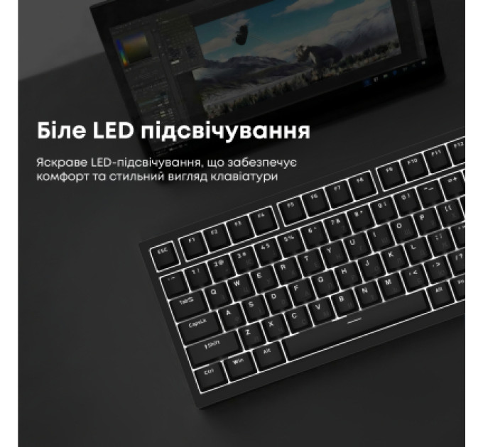 Ajazz Клавіатура Ajazz AK820 Red Switch USB-C UA Black (AK820-R-B)