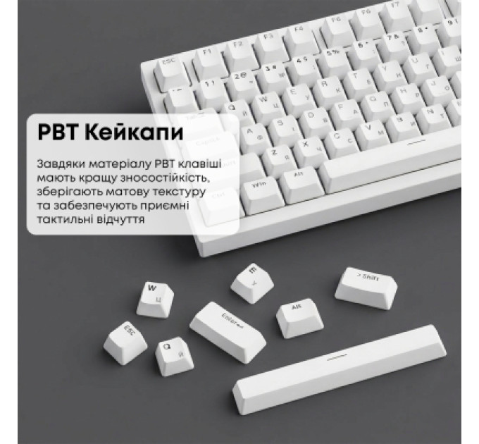 Ajazz Клавіатура Ajazz AK820 Red Switch USB-C UA White (AK820-R-W)