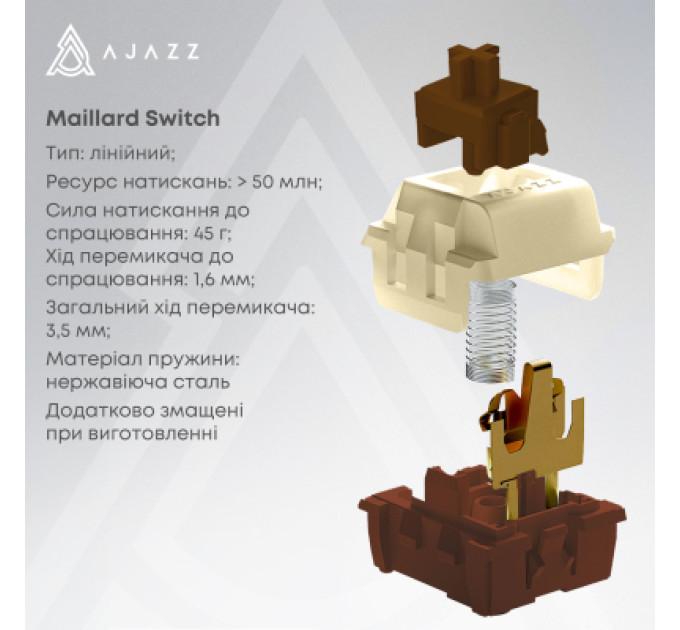 Ajazz Клавіатура Ajazz Maillard V2 Maillard Switch Wireless/Bluetooth/USB UA Purple/White/Blue (AK980-V2-M-PWB)