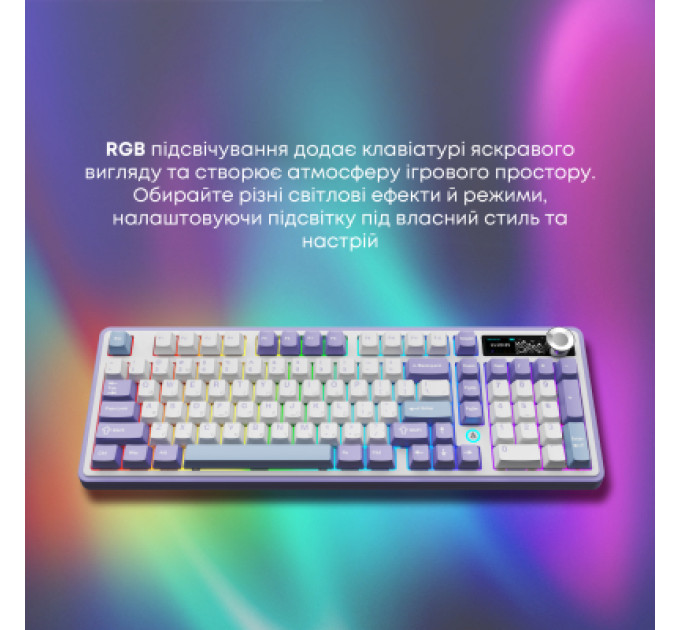 Ajazz Клавіатура Ajazz Maillard V2 Maillard Switch Wireless/Bluetooth/USB UA Purple/White/Blue (AK980-V2-M-PWB)