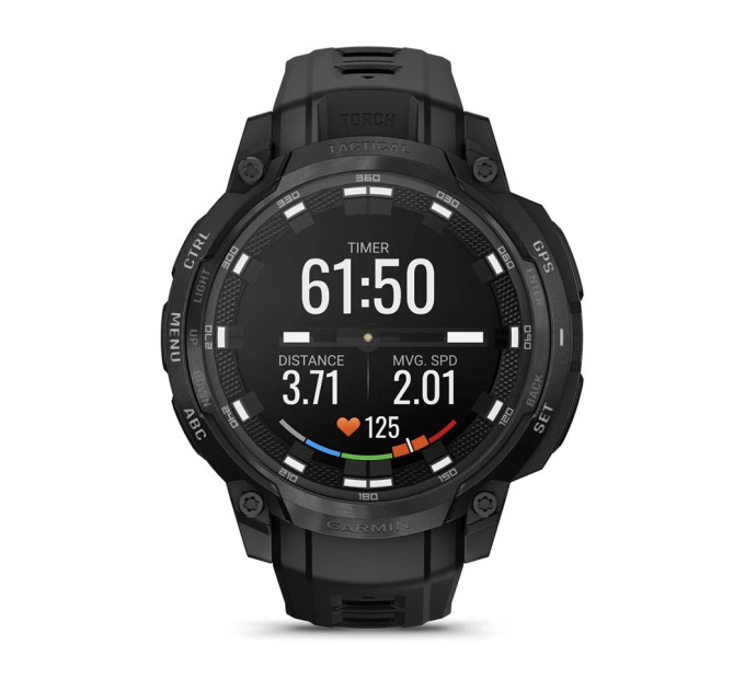 Garmin Смарт-годинник Garmin Instinct Crossover AMOLED Tactical Black with Black Silicone (010-03398-42)