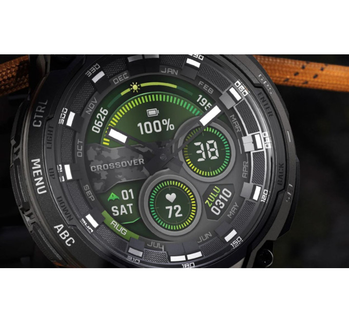 Garmin Смарт-годинник Garmin Instinct Crossover AMOLED Tactical Black with Black Silicone (010-03398-42)