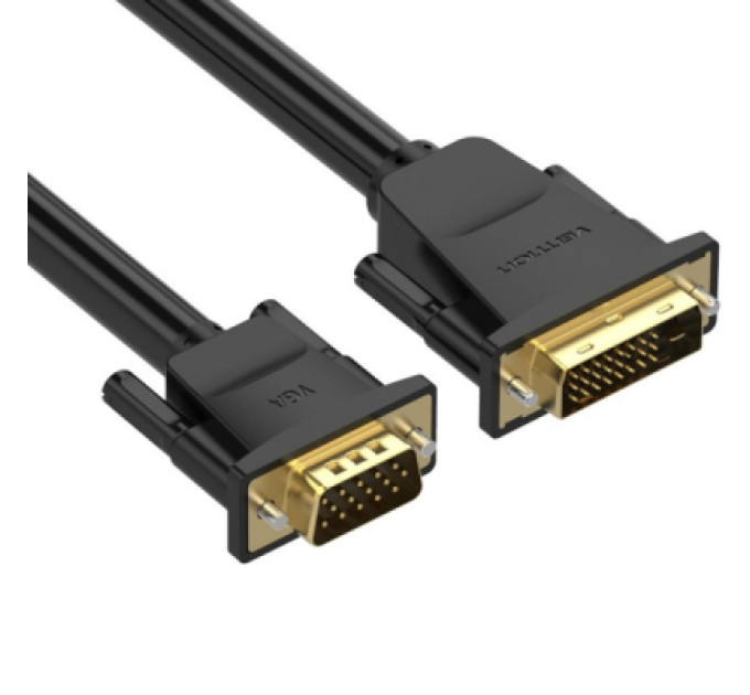 Vention Кабель мультимедійний DVI M to VGA M 1.5m 24+1pin black Vention (EABBG)