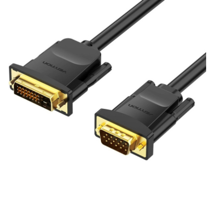 Vention Кабель мультимедійний DVI M to VGA M 1.5m 24+1pin black Vention (EABBG)