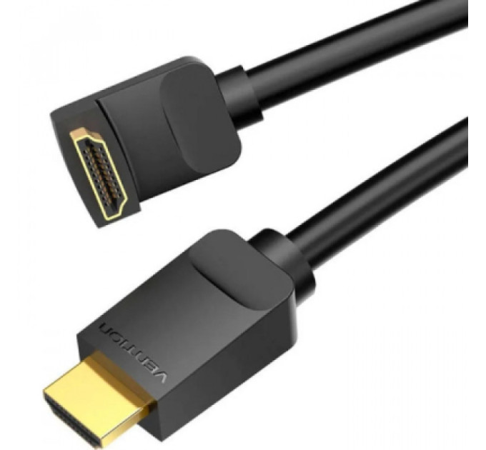 Vention Кабель мультимедійний HDMI M to HDMI M 1.5m V2.0 4K60Hz 90° corner PVC black Vention (AARBG)