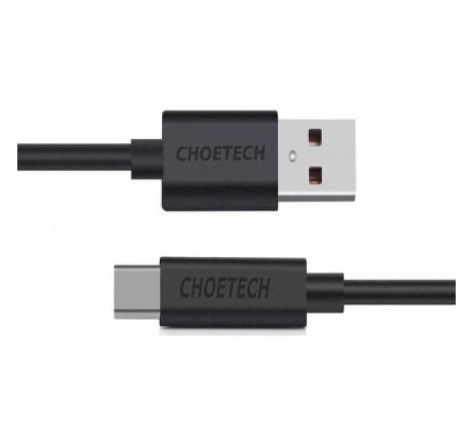 Choetech Дата кабель USB 2.0 AM to USB-C 3.0m 18W PVC black Choetech (AC0004-BK)