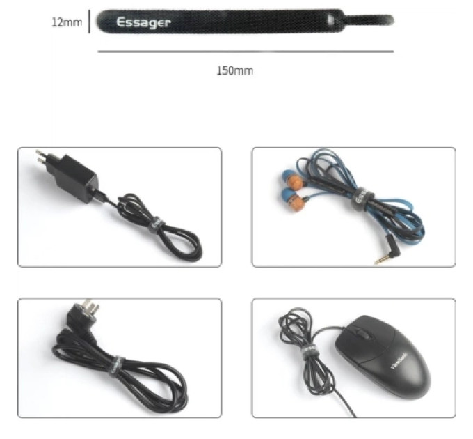 Essager Набір для кріплення Earphone Charger Cord Management Holder Clip 30 pcs/strip Essager (EXD-KBD01)