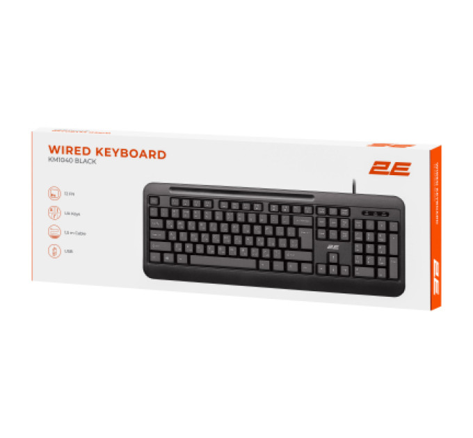 2E Клавіатура 2E KM1040 USB UA Black (2E-KM1040UB_UA)