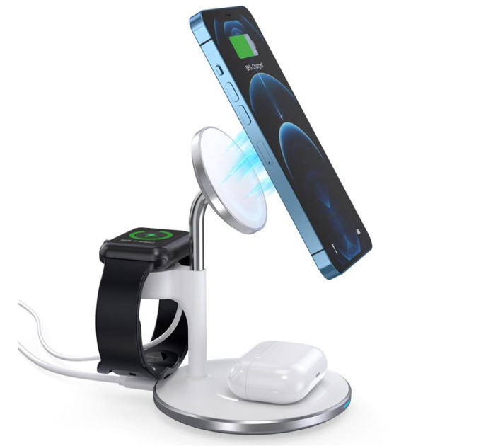 Choetech Магнитное беспроводное зарядное устройство Choetech T586-F 3in1 Magnetic wireless charger station for iPhone
