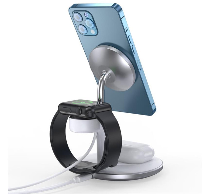 Choetech Магнитное беспроводное зарядное устройство Choetech T586-F 3in1 Magnetic wireless charger station for iPhone