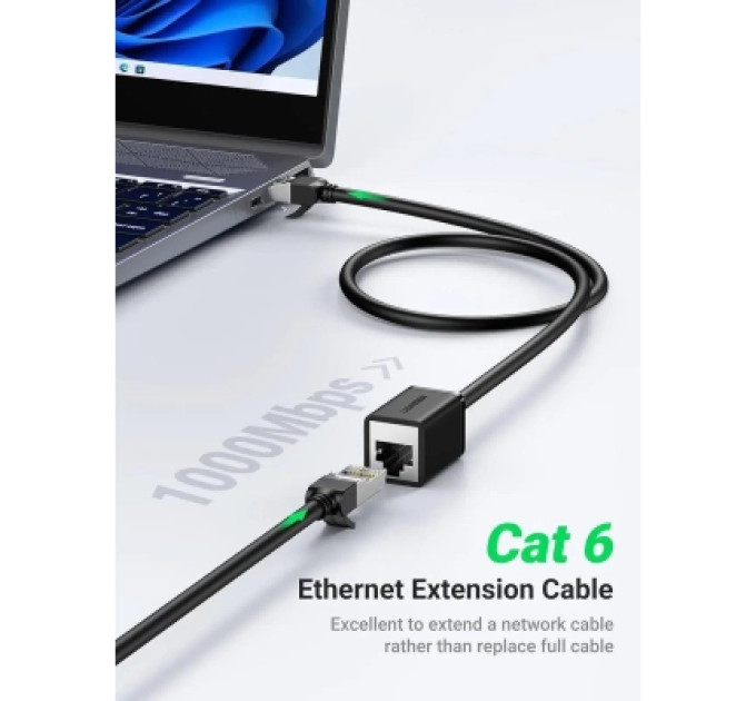 Ugreen Патч-корд 0.5м F/UTP cat 6 RJ-45 extension black Ugreen (U_11278)
