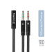ColorWay Адаптер ColorWay 3.5 мм - 2х3.5 мм (F/M), 1 м, Black (CW-AD-J2MJ)