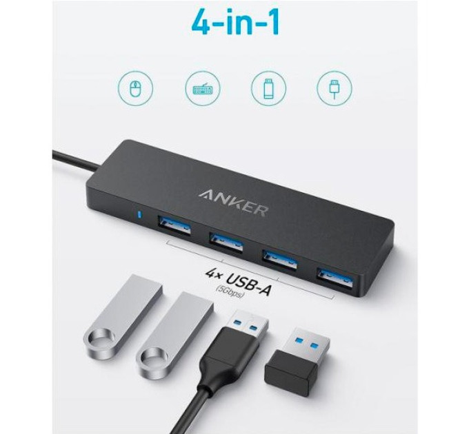 Anker Концентратор Anker PowerExpand Direct 4-in-1 USB-C PD Media Hub Black (A8309G11)