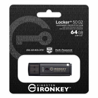 Накопичувач Kingston   64GB USB 3.2 Type-A Gen1 IronKey Locker+ 50 G2