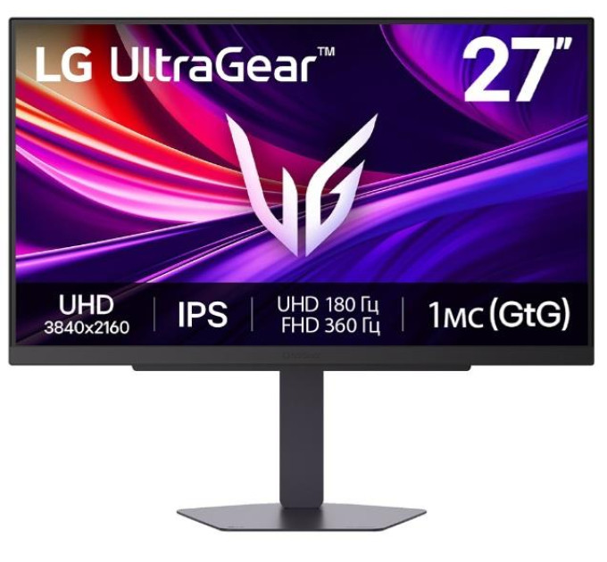 LG monitors Монітор LG 27" 27G810A-B 2xHDMI, DP, USB, Audio, IPS, 3840x2160, 180/360Hz, 1ms, DCI-P3 95%, G-SYNC, FreeSync, Pivot, HDR400
