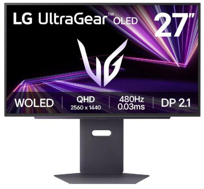LG monitors Монітор LG 27" 27GX790A-B 2xHDMI, DP, USB, Audio, OLED, 2560x1440, 480Hz, 0.03ms, DCI-P3 98.5%, G-SYNC, FreeSync, HAS, HDR400