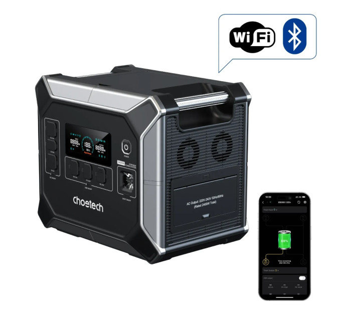 Choetech Зарядна станція Choetech BS067 2048Wh, 2400W (BS067-EU-BKSL)_OEM