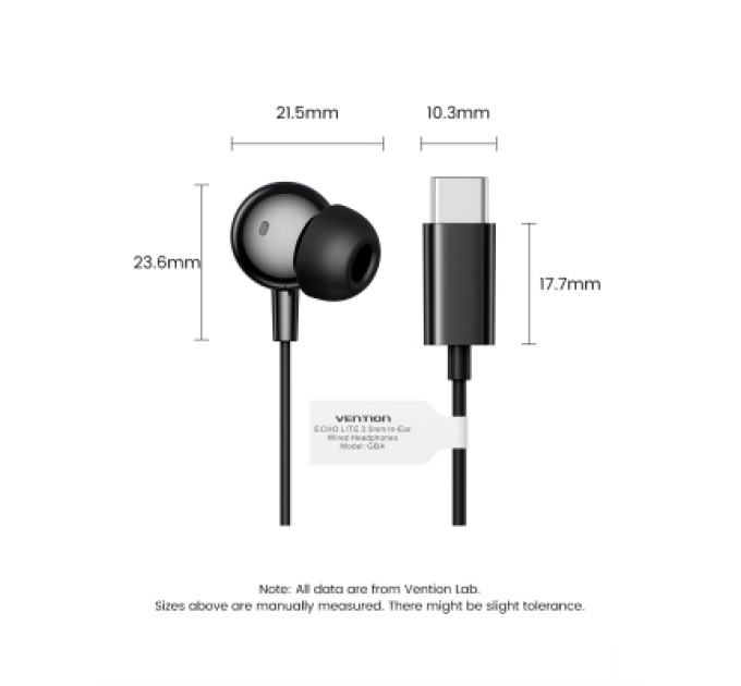 Vention Навушники Vention Echo Lite USB-C In-Ear Wired Black (GBBBAV)