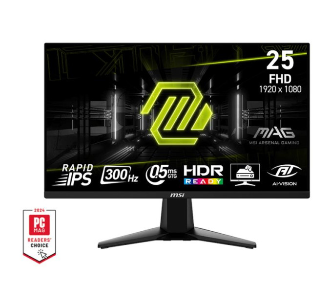 MSI monitors Монітор MSI 24.5" MAG 255XF 2xHDMI, DP, Audio, IPS, 300Hz, 0.5ms, sRGB 120%, FreeSync