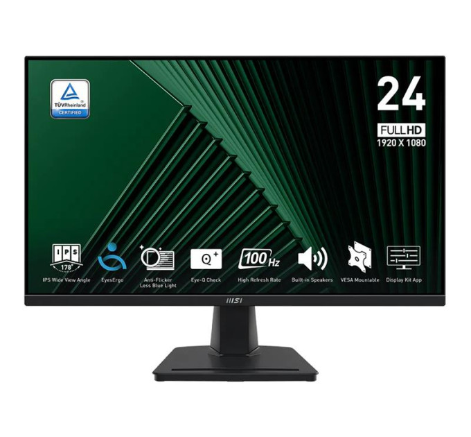 MSI monitors Монітор MSI 23.8" PRO MP245G D-Sub, HDMI, DP, MM, IPS, 100Hz, 1ms, sRGB 102%, AdaptiveSync