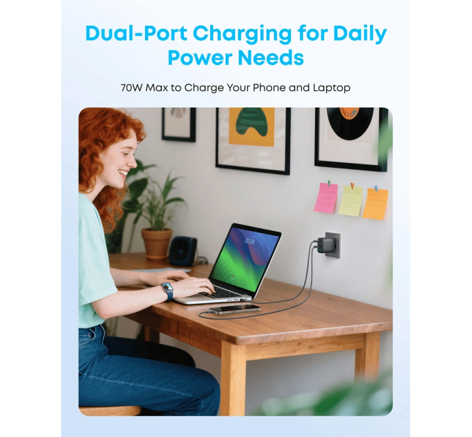 Anker Мережевий зарядний пристрій Anker Charger 70W, 3xUSB-C, 1xUSB-A, Black (A121CG11)