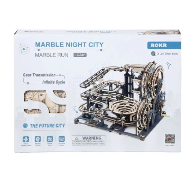Robotime Конструктор Robotime Rokr дерев'яний 3D Мармурове нічне місто (LGA01)
